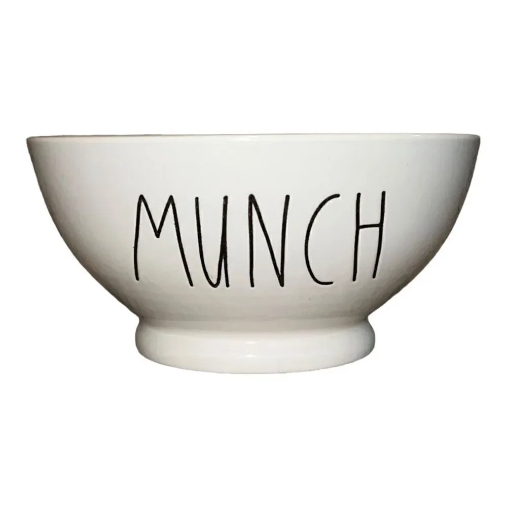 Rae Dunn Artisan Collection by Magenta MUNCH Yellow Interior Cereal Soup Bowl
